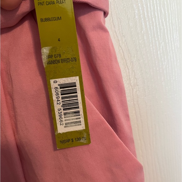 Gianni Bini Pink Cara High Waist Pleat Pants Size 4 Belt NWT MSRP $139 - Picture 7 of 10